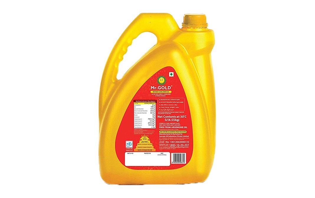 Mr. Gold Refined Sunflower Oil    Can  5 litre